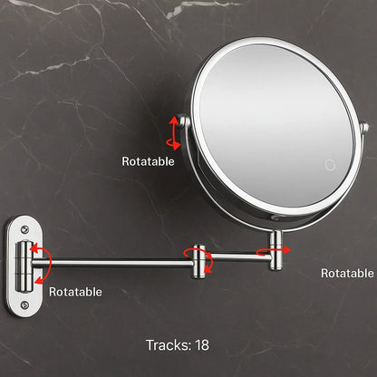 Wireless LED Vanity Mirror with Adjustable Brightness & Dual Magnification