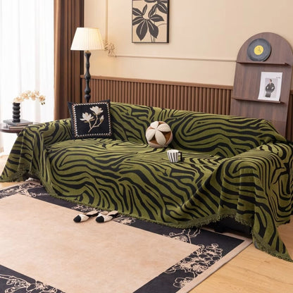 Stylish Washable Chenille Zebra Pattern Sofa Protector