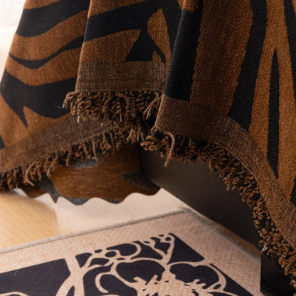 Stylish Washable Chenille Zebra Pattern Sofa Protector