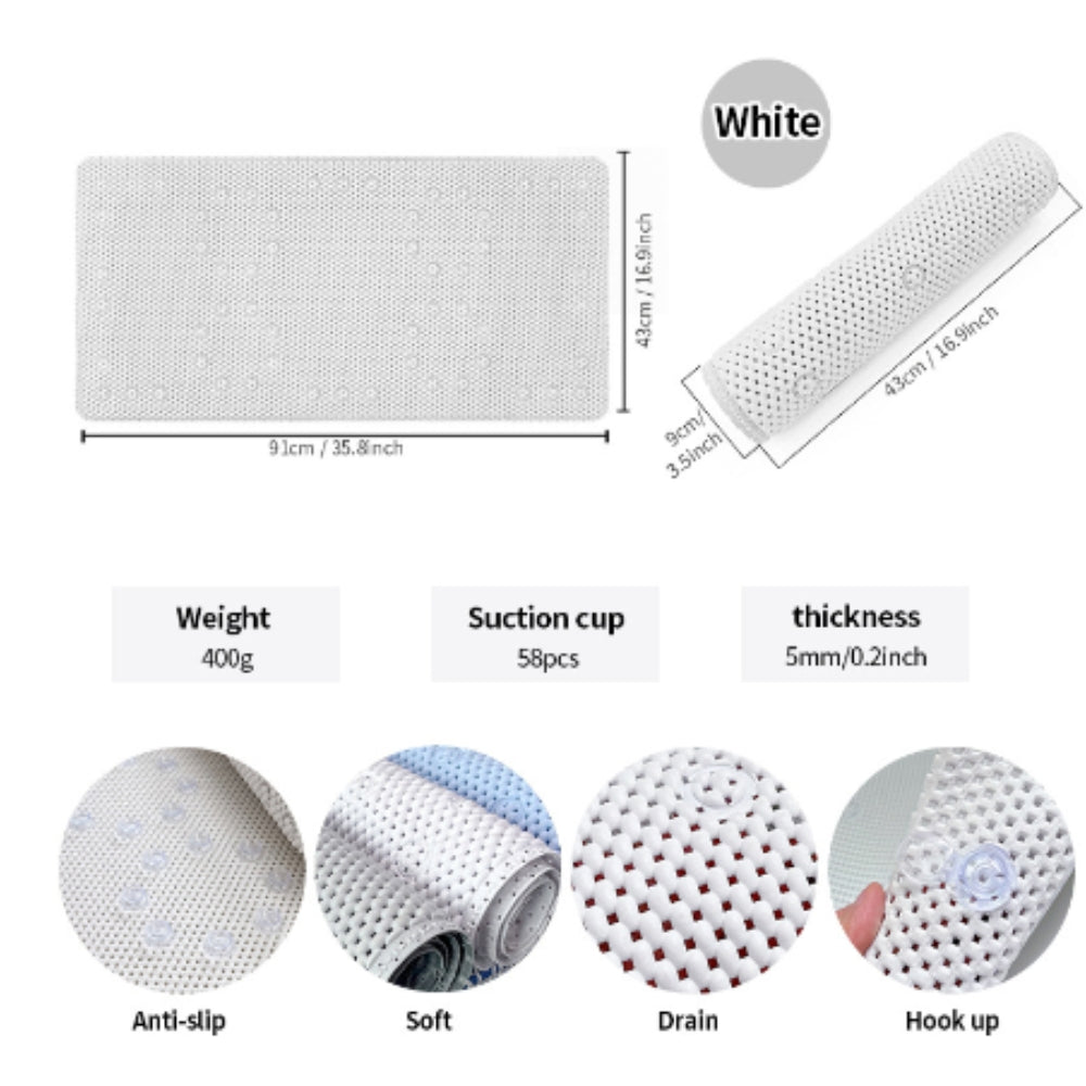 Cushioned Grip Bath Mat with Strong Suction Cups