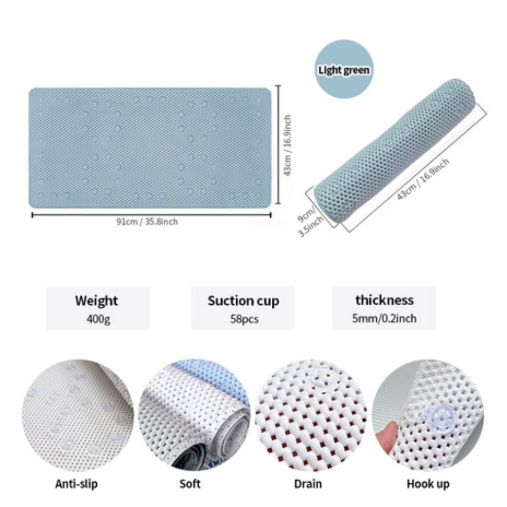 Cushioned Grip Bath Mat with Strong Suction Cups