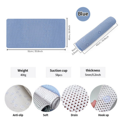 Cushioned Grip Bath Mat with Strong Suction Cups