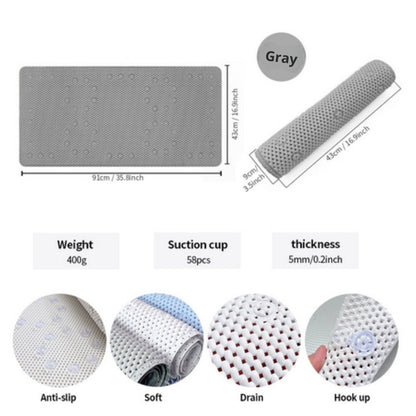 Cushioned Grip Bath Mat with Strong Suction Cups