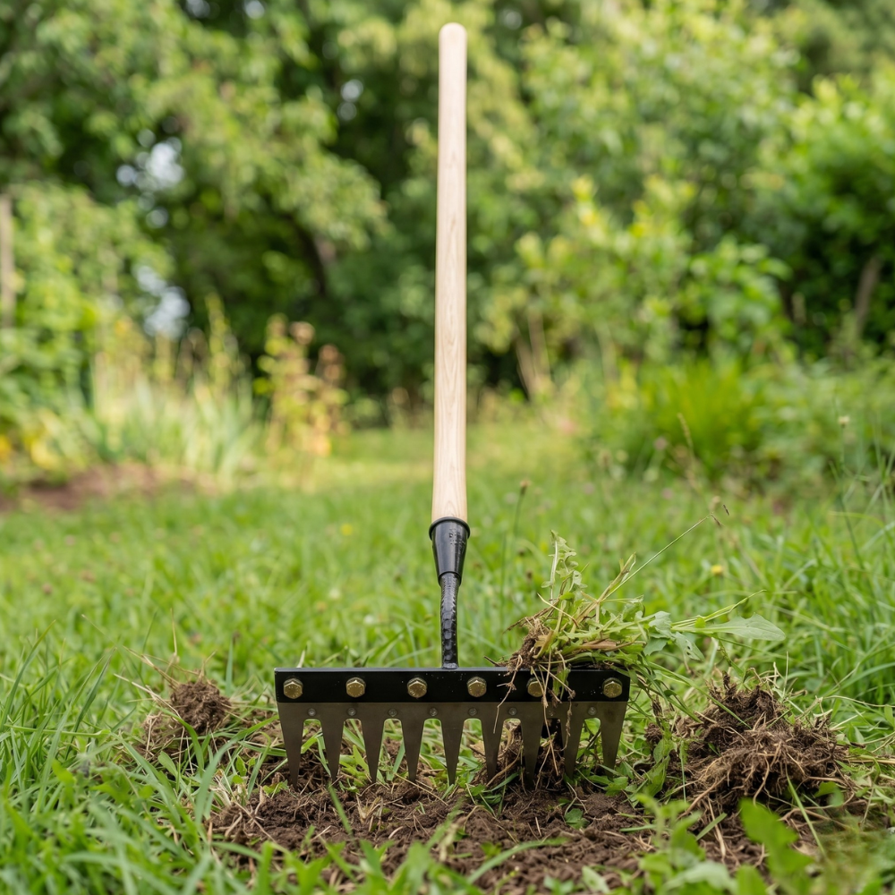 Durable Steel Garden Rake with Comfortable Grip (5–7 Teeth)