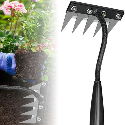 Durable Steel Garden Rake with Comfortable Grip (5–7 Teeth)
