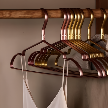 Sleek Aluminum Anti-Slip Hangers (Set of 10)