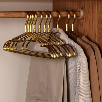Sleek Aluminum Anti-Slip Hangers (Set of 10)