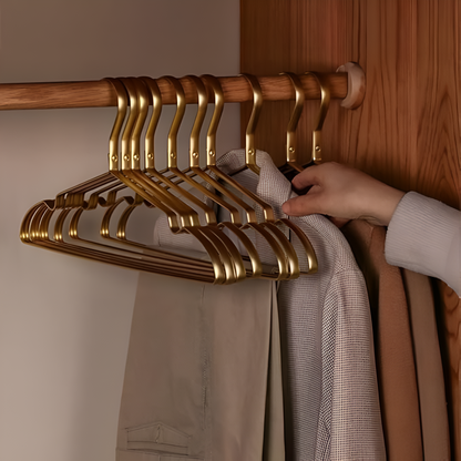 Sleek Aluminum Anti-Slip Hangers (Set of 10)