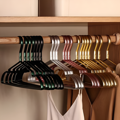 Sleek Aluminum Anti-Slip Hangers (Set of 10)