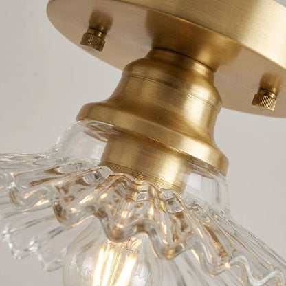 Elegant Semi-Flush Mount Light with Textured Glass Shade