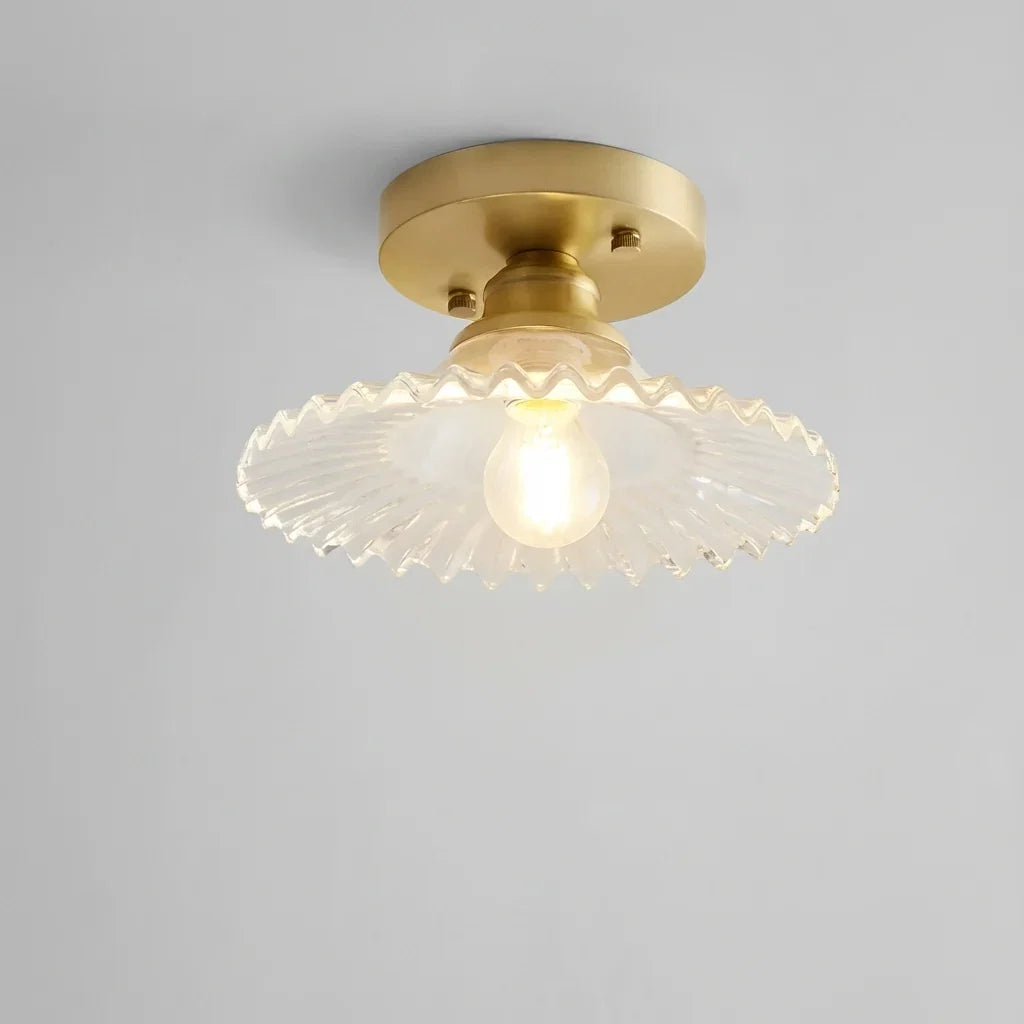 Elegant Semi-Flush Mount Light with Textured Glass Shade