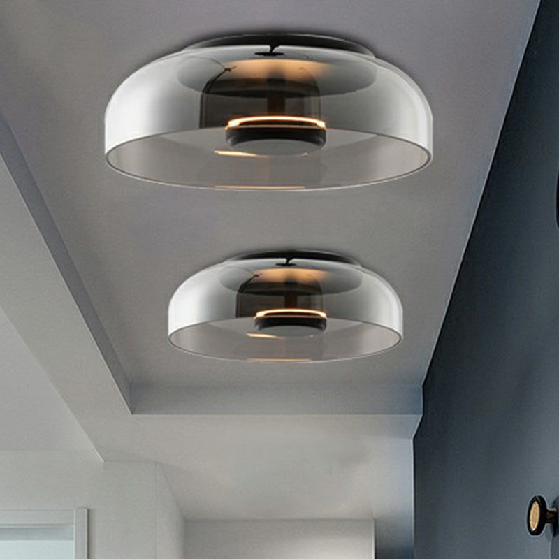 Modern Smoked Glass LED Ceiling Light Fixture