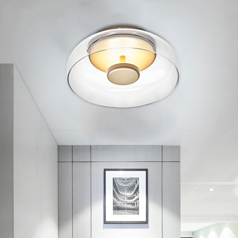Modern Smoked Glass LED Ceiling Light Fixture