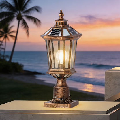 Remote-Controlled Solar-Enhanced Outdoor Pillar Light