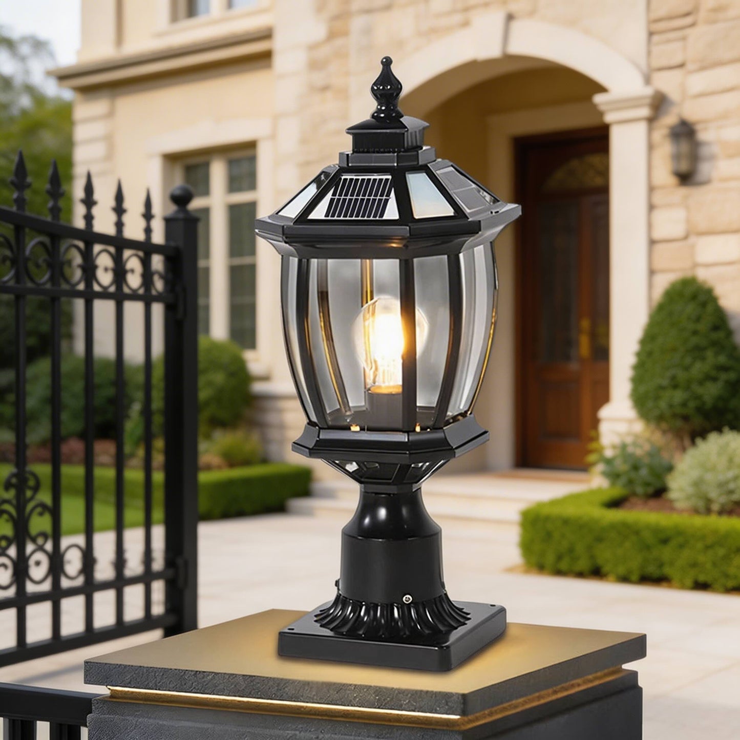Remote-Controlled Solar-Enhanced Outdoor Pillar Light