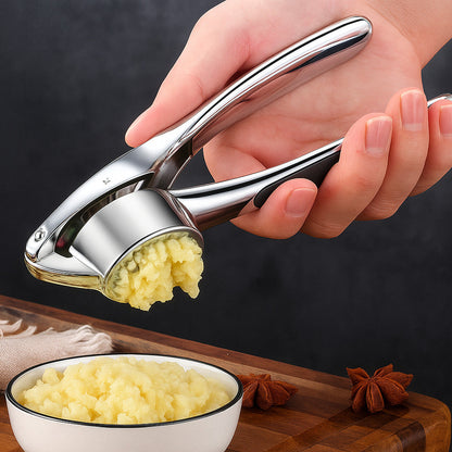 Effortless Garlic Master: Stainless Steel Press with Grip