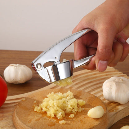 Effortless Garlic Master: Stainless Steel Press with Grip