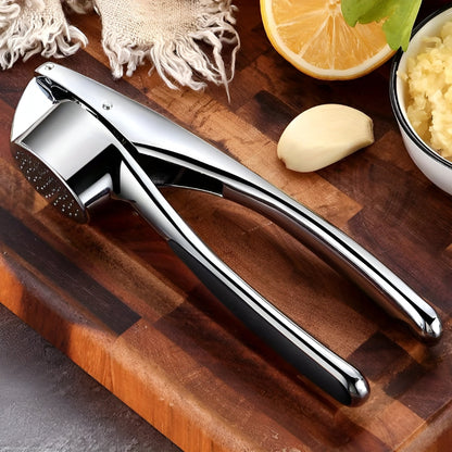 Effortless Garlic Master: Stainless Steel Press with Grip
