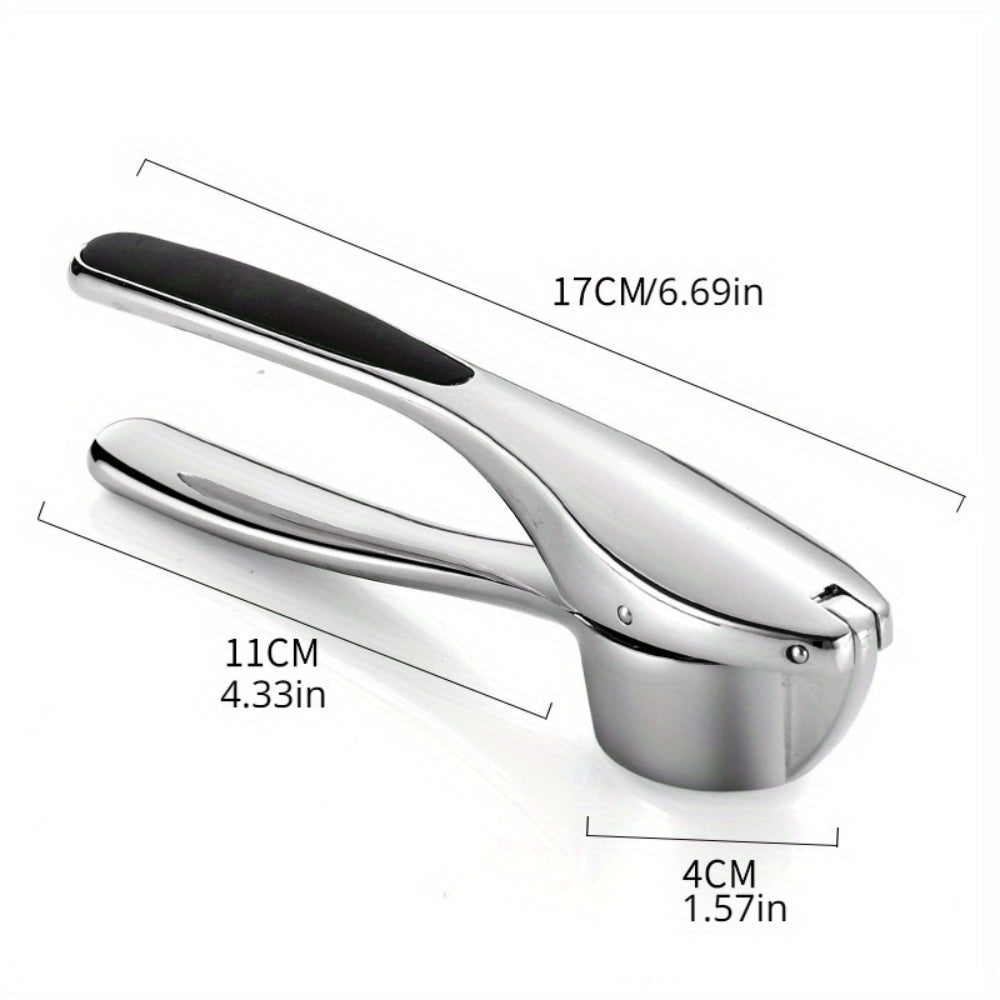 Effortless Garlic Master: Stainless Steel Press with Grip