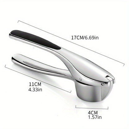 Effortless Garlic Master: Stainless Steel Press with Grip