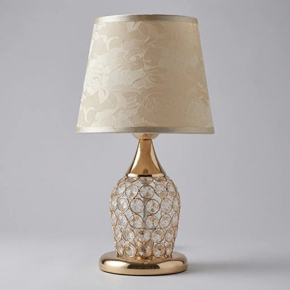 Elegant Crystal Table Lamp with Gold Accents