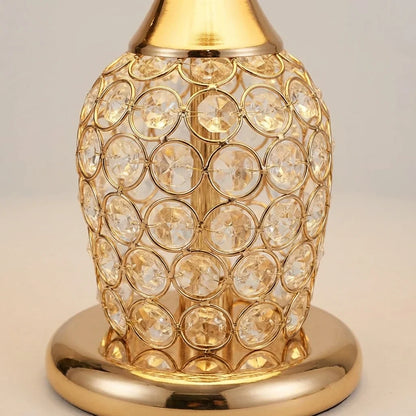 Elegant Crystal Table Lamp with Gold Accents