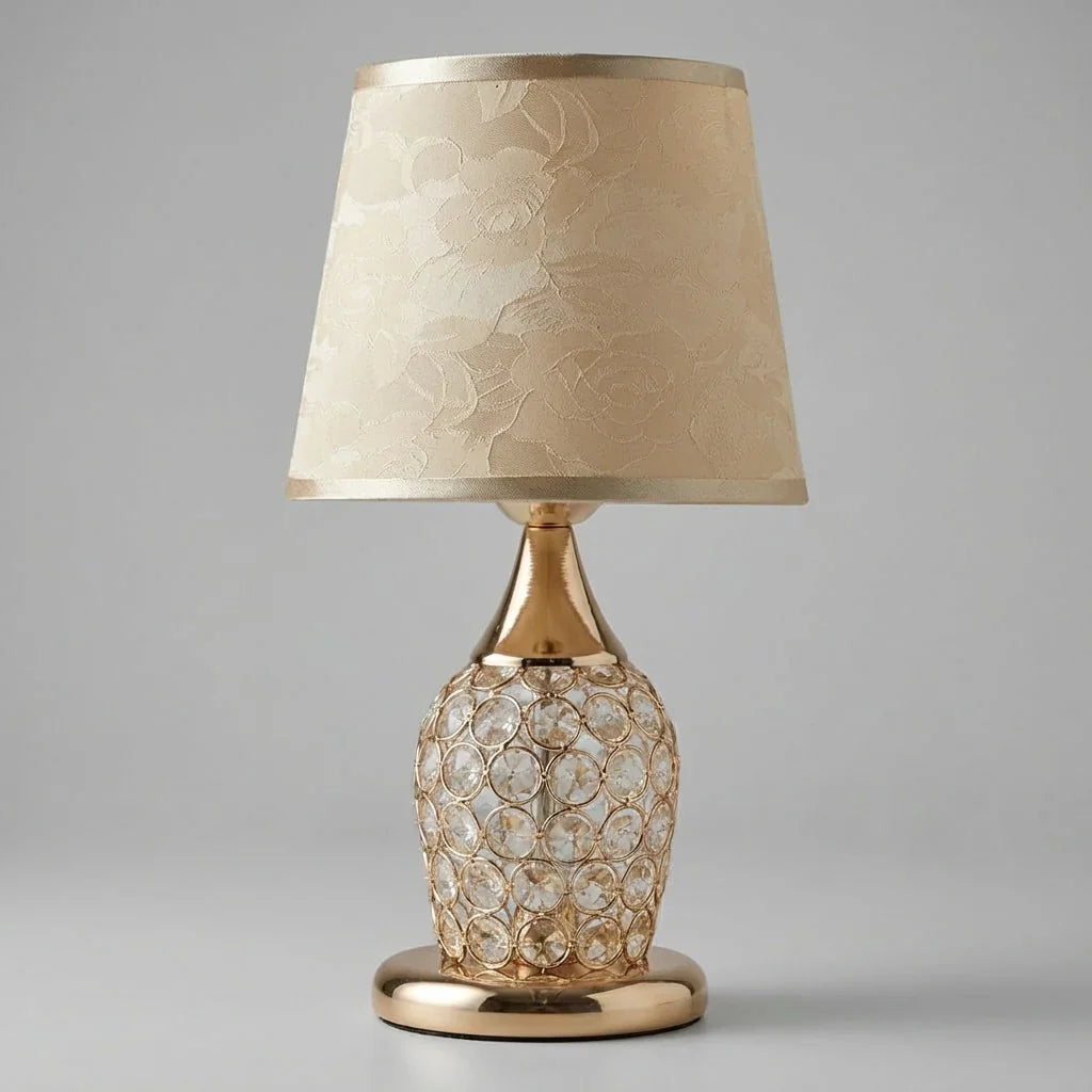 Elegant Crystal Table Lamp with Gold Accents