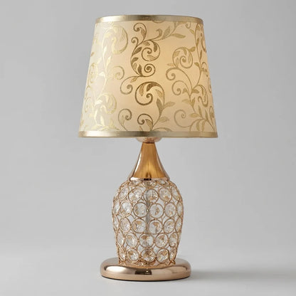 Elegant Crystal Table Lamp with Gold Accents