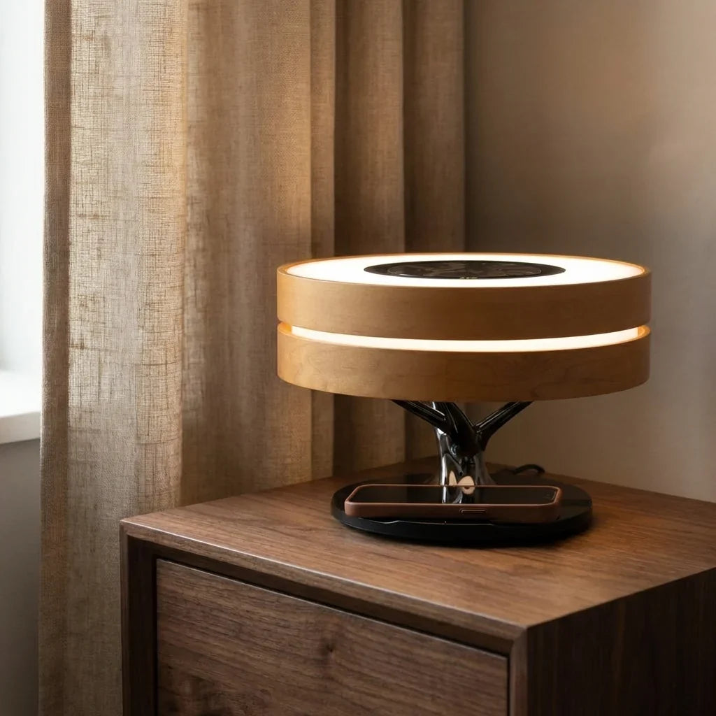 Smart Lamp with Wireless Charging and Bluetooth Audio