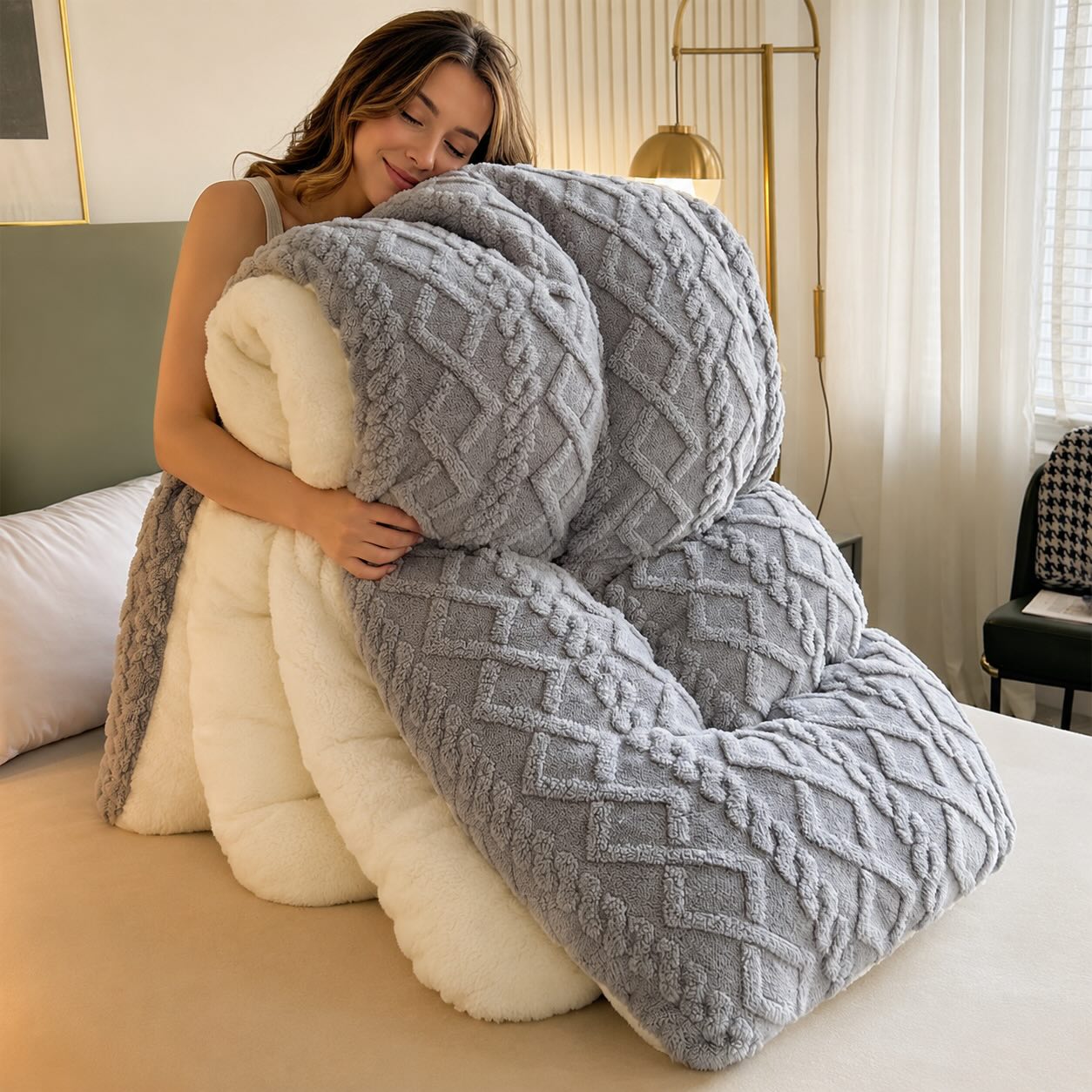 Luxurious Dual-Sided Weighted Blanket for Ultimate Relaxation