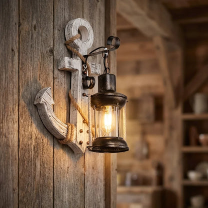 Coastal Charm Wall Light Fixture with Warm LED Glow