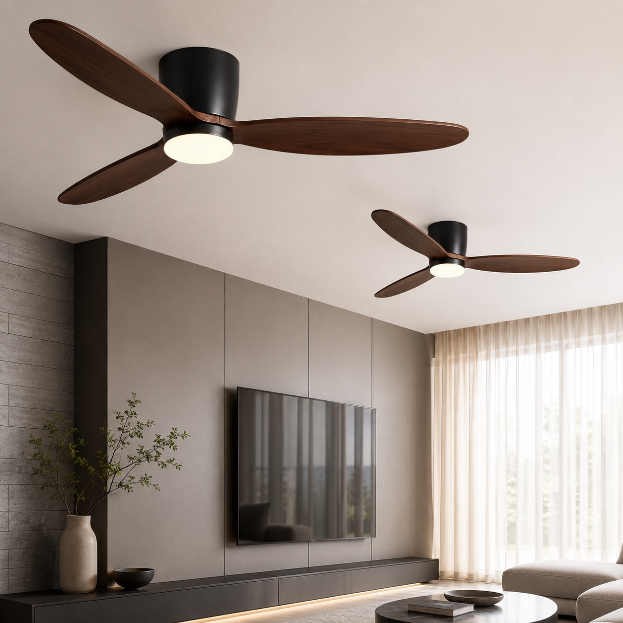 Sleek 6-Speed Ceiling Fan with Integrated LED Lighting