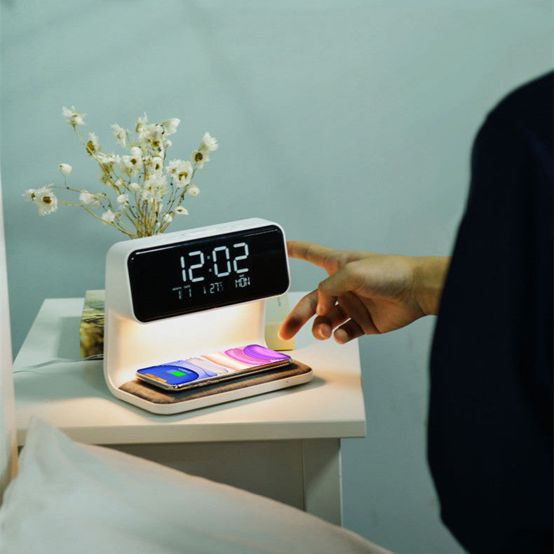 All-in-One Touch-Control LED Lamp with Wireless Charger & Clock