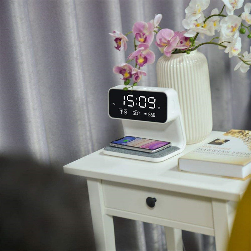 All-in-One Touch-Control LED Lamp with Wireless Charger & Clock