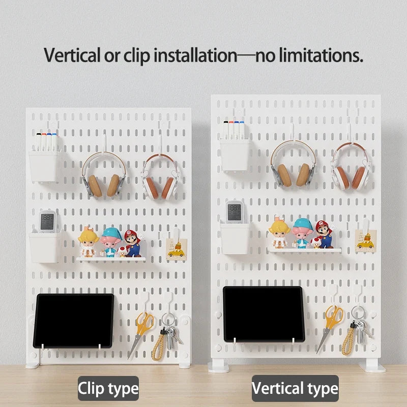 Desktop Organizer with Pegboard Design - Simple Setup, No Drilling Required
