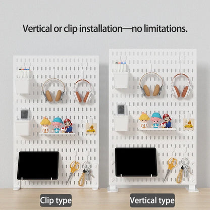 Desktop Organizer with Pegboard Design - Simple Setup, No Drilling Required