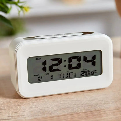 LED Display Alarm Clock with Mirrored Finish