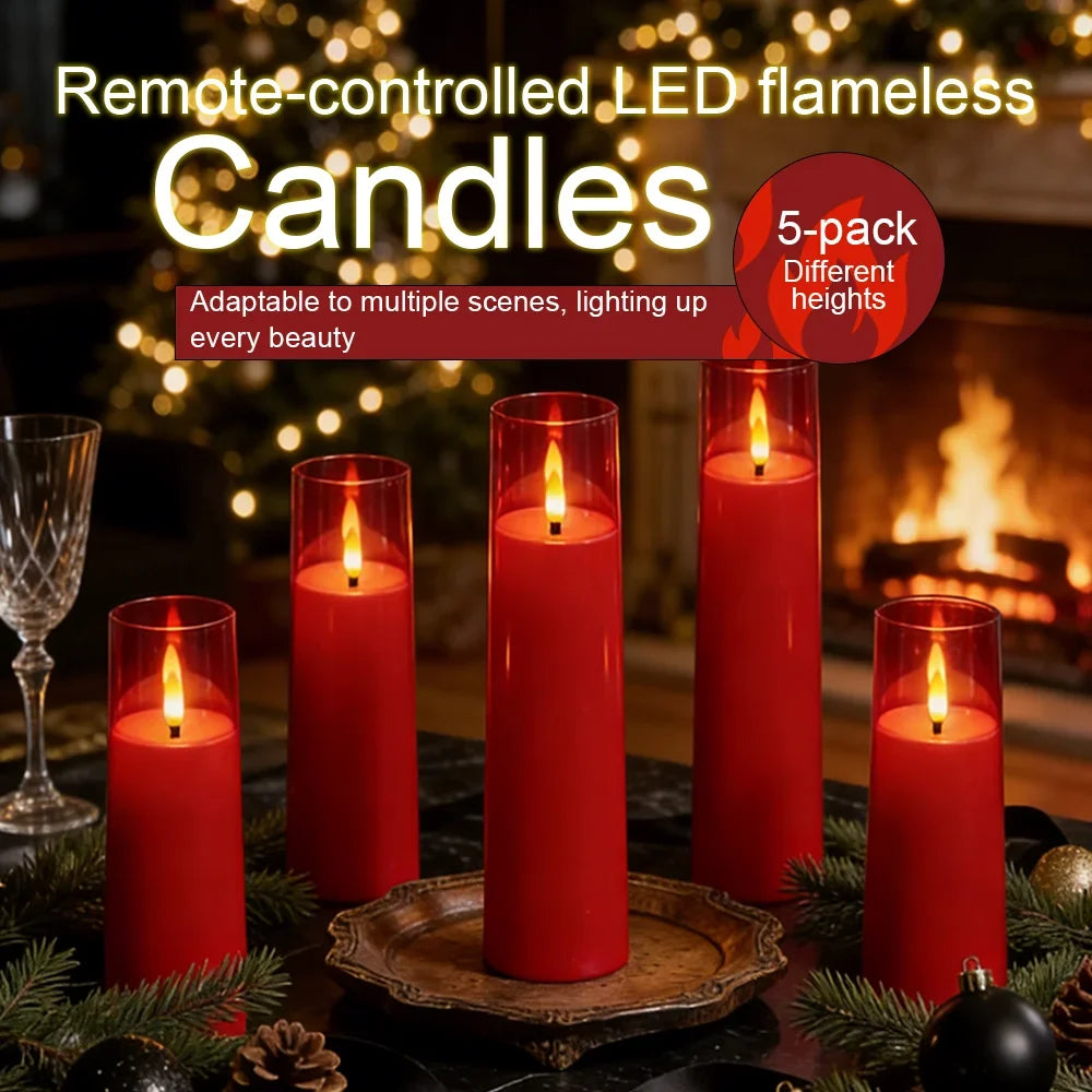 LED Candles with Remote Control - Pack of 5
