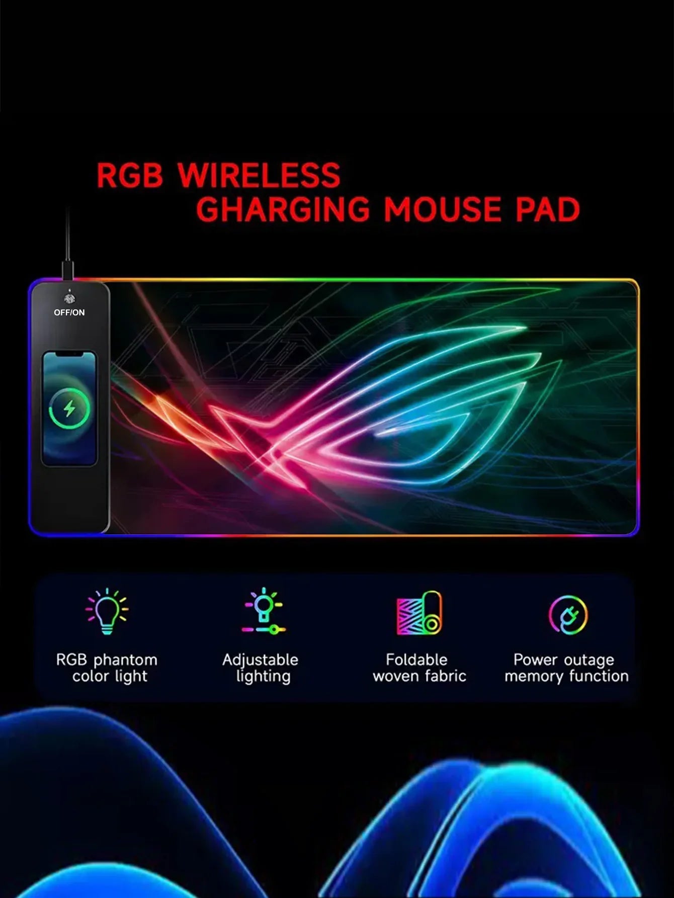 15W RGB Wireless Charging Pad for Enhanced Illumination