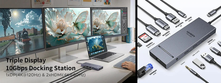 6-Port Docking Station with Multiple Connectivity Options