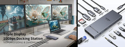 6-Port Docking Station with Multiple Connectivity Options