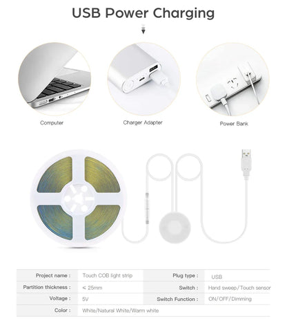 Desk Strip Light with COB LED and USB Connection