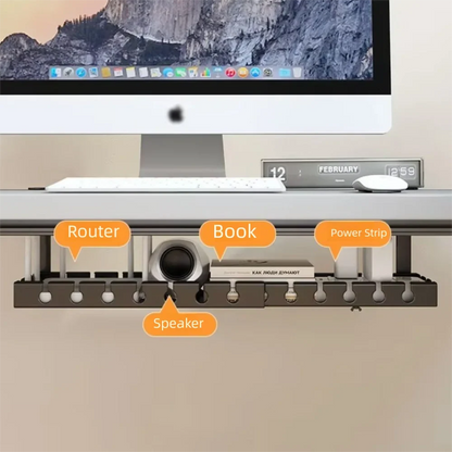 Adjustable Cable Organizer Tray for Under-Desk Use