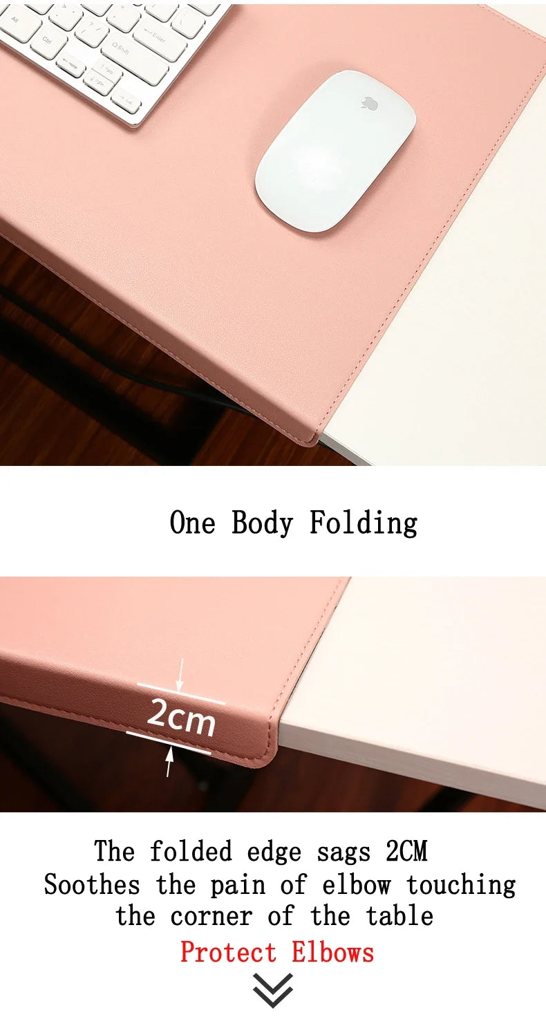 Wrist Support Desk Mat in PU Leather