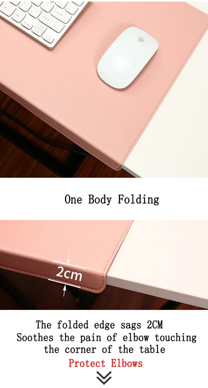 Wrist Support Desk Mat in PU Leather