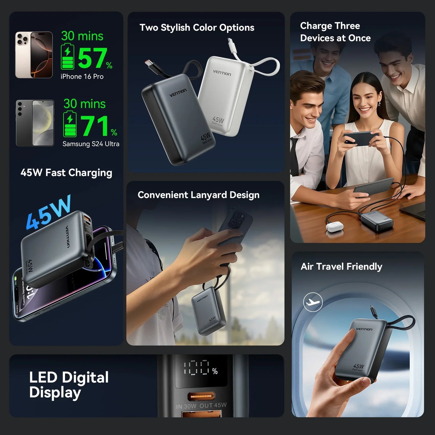 Power Bank with 45W Quick Charge Capability
