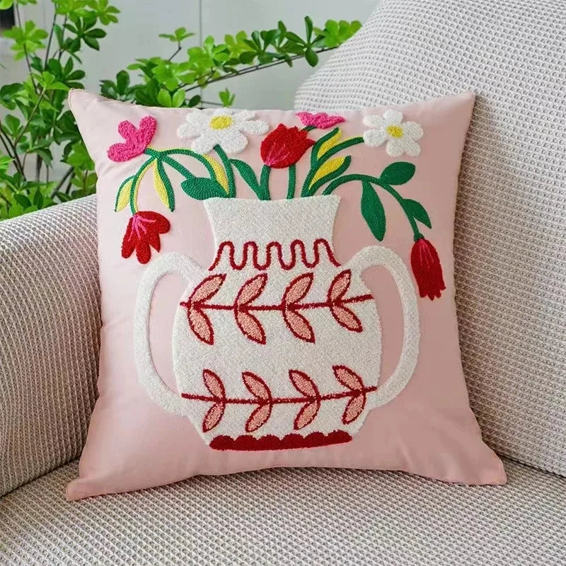 Chic Floral Cushion Cover – Elegant Decorative Pillow Case