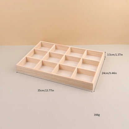 Display Wooden Jewelry Organizer with Tiered Design