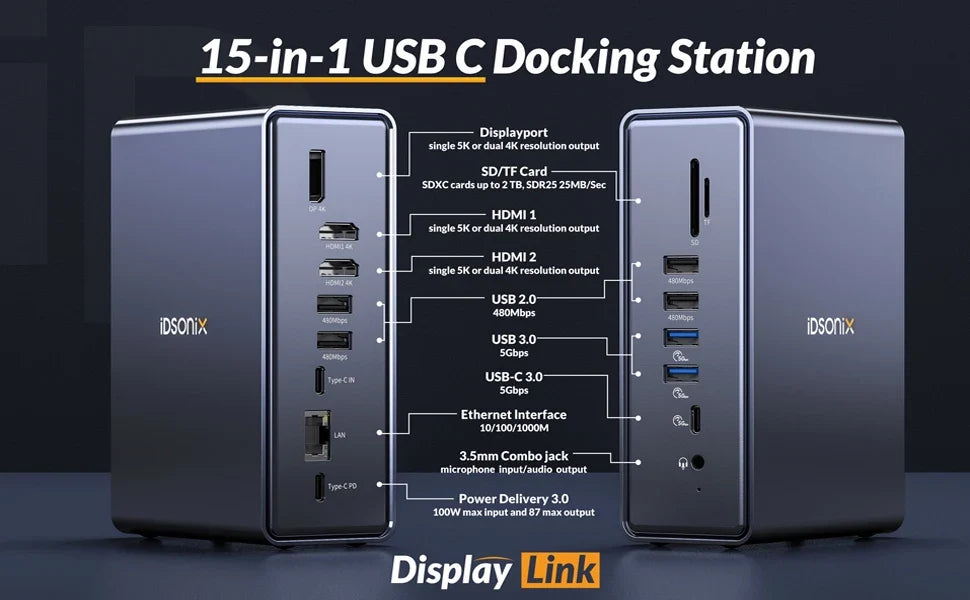 15-Port Multi-Function Docking Station