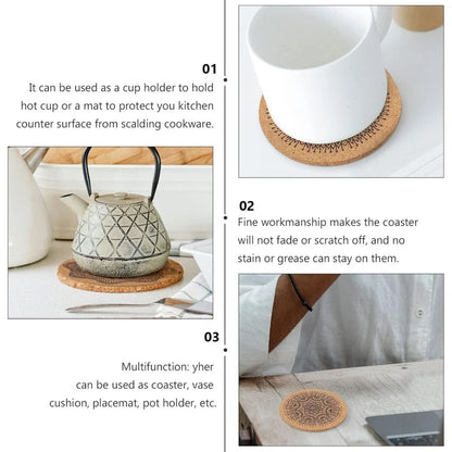 Cork Coaster Set for Absorbing Moisture